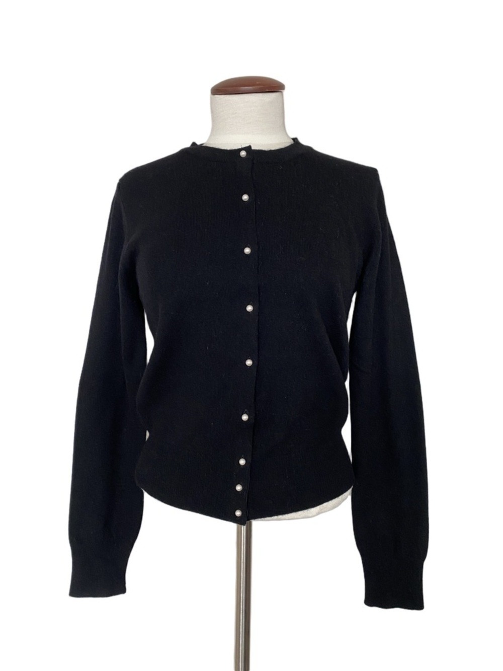 United Colors of Benetton Wool & Angora Blend Cardigan w/ Pearl Buttons Black L